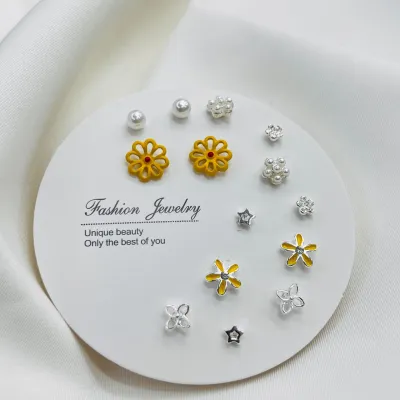7 Pairs Mini Flower Stud Earring Set (1 Pata)